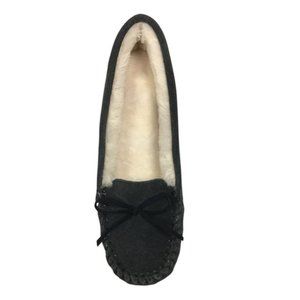 Memory Foam Plush Suede Moccasin Slippers 7/8 W